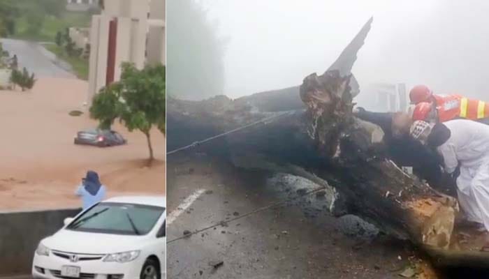 مری، راولپنڈی اور اسلام آباد میں موسلا دھار بارش کی تباہ کاریاں