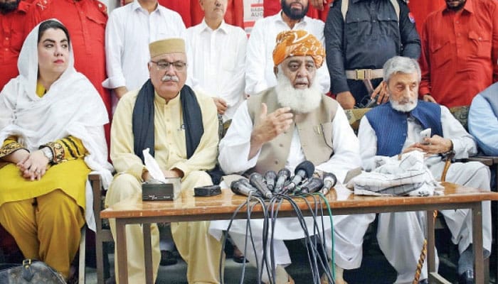 جے یو آئی، اے این پی، پیپلز پارٹی اور ن لیگ کا خیبرپختونخوا حکومت کی اے پی سی میں شرکت سے انکار