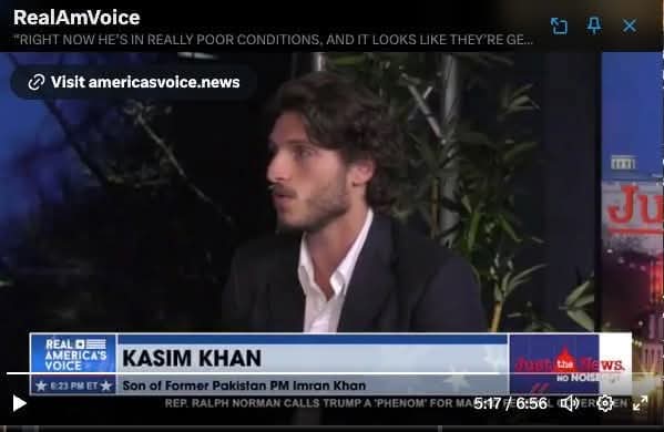 عمران خان کے بیٹے قاسم خان کا امریکی میڈیا کو اہم انٹرویو: والد کی صحت، انسانی حقوق کی خلاف ورزیاں اور عدالتی نظام پر اظہارِ تشویش